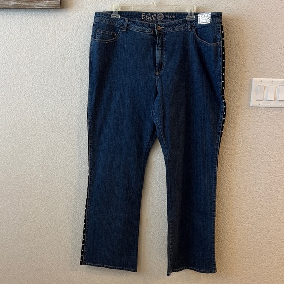 NWT Ethel Vintage Denim Women's Blue Boot Cut Jeans with Rhinestones Size 22W - Picture 2 of 15